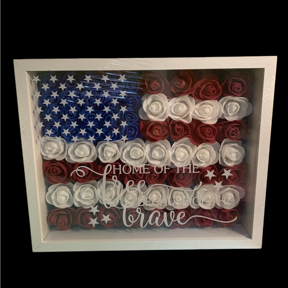 Patriotic Rose Shadow Box